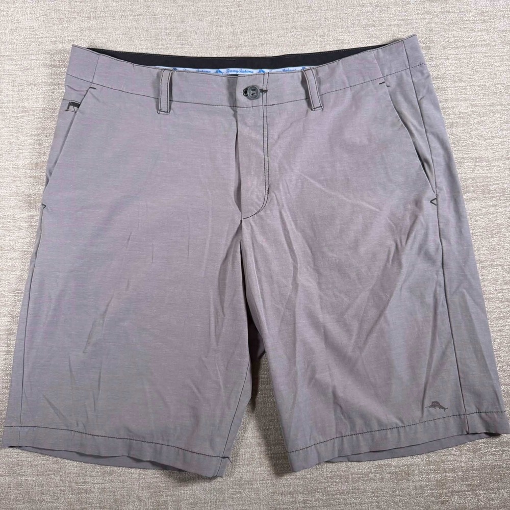 Tommy Bahama Shorts Mens 36/10 Gray Stretch Hybrid Flat Front Casual T821037 - Picture 7 of 13